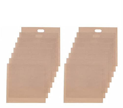 Okeeyseda 12Pcs Reusable Toaster Bag Non-Stick Bread Baking Bag Sandwich Bags Toast Microwave Heating Pastry Tools 17X19cm