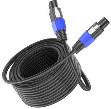 2M Speakon to Speakon Cable 2 Core CCA 15AWG PA Amplifier Speaker Cable | Male to Male, High Fidelity, Stable Signal, Secure, Speakon Speaker Cable with Twist Lock for Audio, Monitor, PA Systems