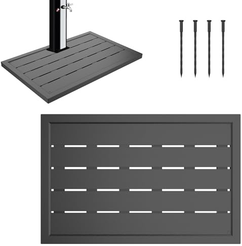 PEILU Plastgolv, 100 x 56 x 4 cm, WPC, golvelement för rullstege eller pool, halkfri, soldusch, golvplatta, väderbeständig, träutseende, golv, för trädgårdsdusch, pooldusch, utomhusdusch (antracit)