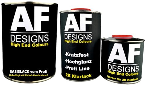 Alex Flittner Designs - Kit de pintura automotriz (2,5 L, compatible con Audi L3 Montegoschwarz, metallic, endurecedor para barnizar, color negro