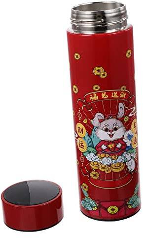 COLLBATH Edelstahl Vakuum Isolierte Wasserflasche Kaninchen Jahr Flasche Abgedichtet Auslaufsicher Wasserflasche Für Fitness Draußen