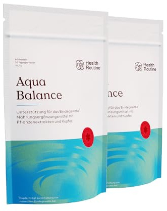 Health Routine Aqua Balance 120 Kapseln — Nahrungsergänzungsmittel mit OPC | 30 Portionen Traubenkernextrakt Hochdosiert, Diosmin, Kupfer und Brennnessel zur Unterstützung von Bindegewebe und Venen