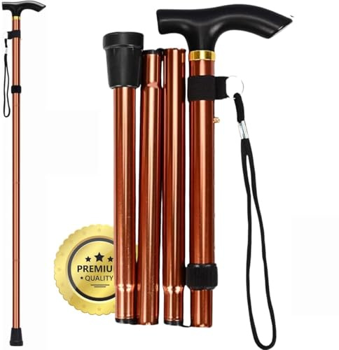 OrtoPrime Bastone Pieghevole e Regolabile – Bastone Telescopico da Passeggio in Alluminio per Anziani - Bastone da Passeggio Uomo & Bastone da Passeggio Donna – Walking Stick Sicuro