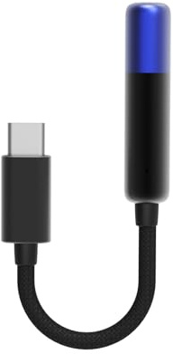 SHANLING UA Mini USB C DAC mit LED-Licht, Audiokabel, hohe Auflösung, 3,5-mm-Buchse auf Typ-C-Stecker, verlustfreier Kopfhörerverstärker für Smartphones/PC/Laptops/Player (verbessert, blau)