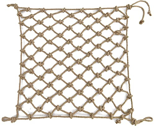 Filet de sécurité robuste pour enfants – Corde en jute naturelle de 1 x 3 m pour étang, plantes grimpantes et utilisation décorative (10 mm-12 cm, 4 x 4 m) – Durable et respectueux de l'environnement