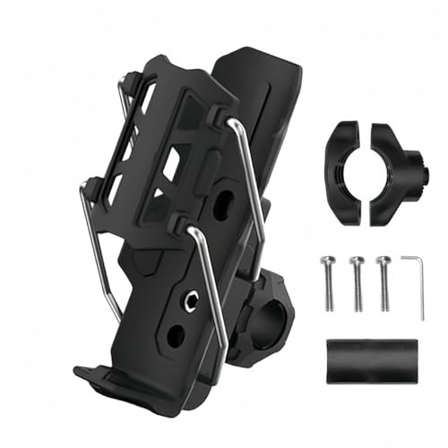 Adaptive Cycling Bottle Holder, Self Adjusting Cup Holder for Motorcycle, 360° Rotating Motorcycle Bicycle Water Holder Automatic Clamping for Diameter 2'' - 3'' Cup (Black)