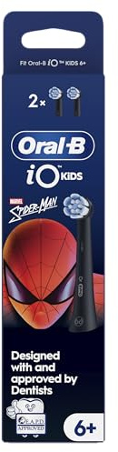 Oral-B iO Kids Marvel Spiderman Electric Toothbrush Head for Age 6+, Gentle on Wobbly Teeth and Gums for Cleaner Teeth, Pack of 2