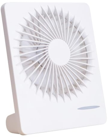 TEHAUX USB Mini Fan Portable Rechargeable Desk Ventilator Speed Adjustable Silent Cooling Battery Operated Small USB Fan for Office Home Dorm White Square Compact Air Cooler