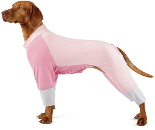 Hjumarayan Hundbody för stora hundar, stretchig pyjamas med dragkedja i full täckning återhämtningsdräkt, snabbtorkande jamies smutssäker overall, cool och bekväm pyjamas för sommarpromenader, Post-Op