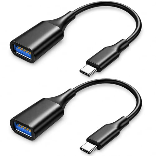 ETech61 USB C to USB Adapter Pack of 2, USB 3.0 Female to Thunderbolt 4/3 Adapter Compatible with MacBook Pro Air 2024, Surface, iPad, iPhone, Galaxy Notebook, XPS and More Type C Devices, Black