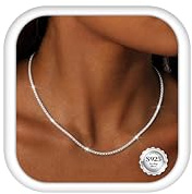 Dochais Collier Chaîne Fine Argent 925 avec Fermoir 2mm/3mm 16/18/20/22 Pouces Chaîne Argentée pour Femme Homme Cadeau Bijoux