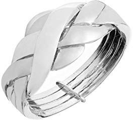 Silverly Pusselringar dam sterlingsilver | 925 sterling silverring | flätad vävd multiband förlovningsring för män | vigselring för kvinnor | turkiska vigselringar för henne och honom, Sterlingsilver