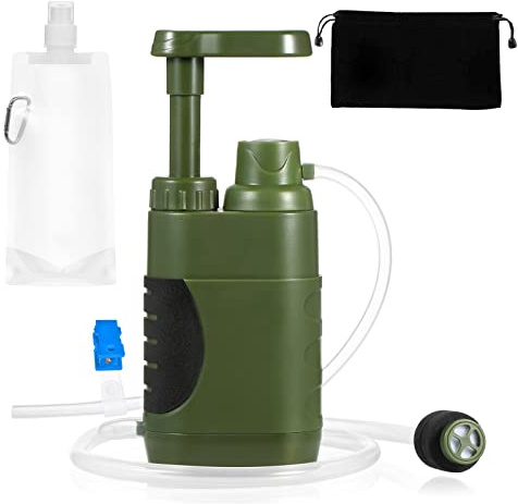 Lixada Wasserfilter 3000L Tragbarer Camping Tischwasserfilter Wasserfilter Outdoor Entfernt 0,03 akterien Filter mit Aufbewahrungstasche für Notfälle im Freien,Camping, Wandern