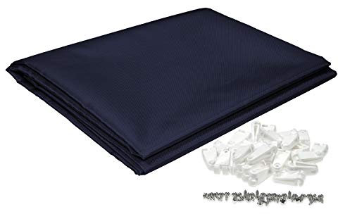sunprotect 12568 Sonnensegel für Seilspann-Markise, 2,7 x 1,4 m, inkl. Laufhaken, Sonnenschutz für Pergola Wintergarten Terrasse, dunkelblau, 21-teilig (1 Set)