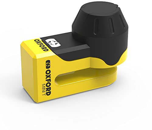 Oxford Mini T Disc Lock. LK291 Motorcycle/Scooter/Motorbike/Bicycle Disc Lock. Yellow