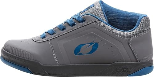 O'NEAL | Mountainbike-Schuhe | MTB Downhill Freeride | Vegan | Gleichgewicht zwischen Grip und Fußrepositionierung, Innengelenkschutz | Pinned Pro Flat Pedal V.22 Shoe | Erwachsene | Grau Blau | 45