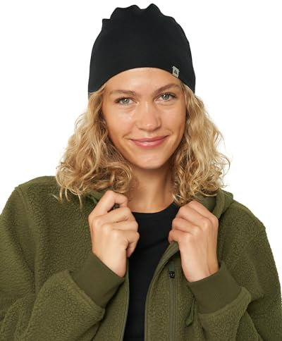 DANISH ENDURANCE Merino Laufmütze Herren & Damen, Sportmütze, Merinowolle Mütze, Wintermütze, Fahrrad Beanie, Atmungsaktiv & Warm, Unisex, Schwarz, Einheitsgröße