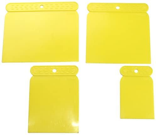 AERZETIX - C55035 - Satz von 4 Spachtel japanspachtel - breite 50/75/100/120 mm - länge 80/100/100/100 mm - karosserie werkzeug flexible - zum glätten von spachtelmasse - aus kunststoff
