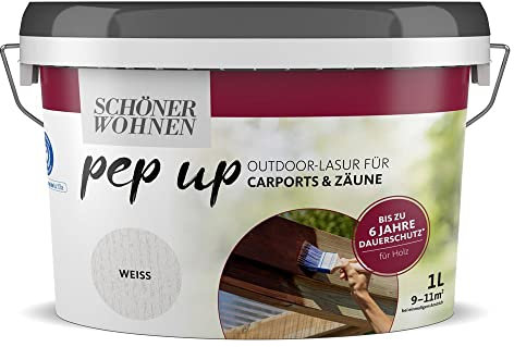 Pep up Outdoor-Lasur f. Carports & Zäune (Weiss)