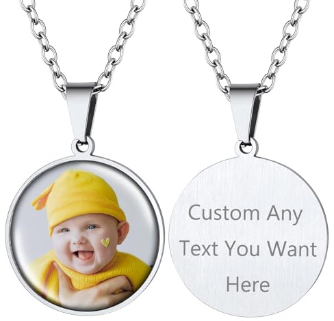Supcare Herren Personalisiert Foto Erkennungsmarke Dog Tags Halskette 316L Edelstahl Gravur Anhänger für Name Text Militär Police Armee Kette für Frauen Jungen mit Geschenkebox