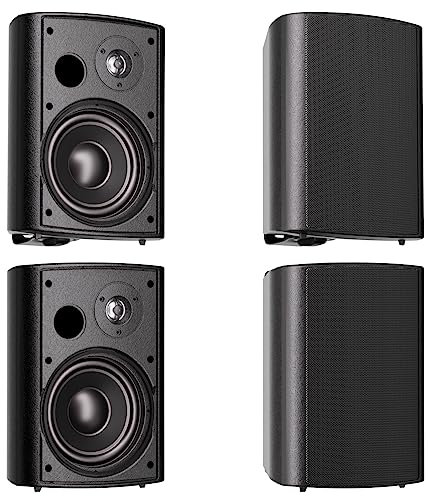 Herdio 800 watt 6,5 Diffusori da esterno impermeabile per esterni con bassi potenti per casa patio giardino terrazze, resistente a tutte le stagioni, nero (4 Altoparlanti da esterno)