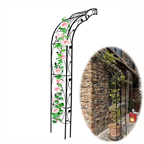 YOXALL Rosenbogen Wandmontage Halbbogen Rankhilfe halbrund Gartenbogen Rankgitter Deko Rosen Kletterpflanzen Rost