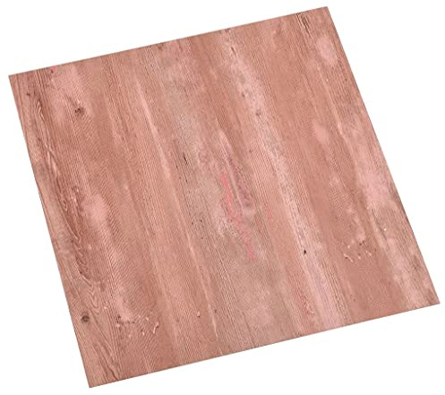 vidaXL 20x Tarimas de Suelo Autoadhesivas Lama Baldosa Azulejo Salón Sala de Estar Dormitorio Antideslizantes Impermeables PVC 1,86 m² Rojo