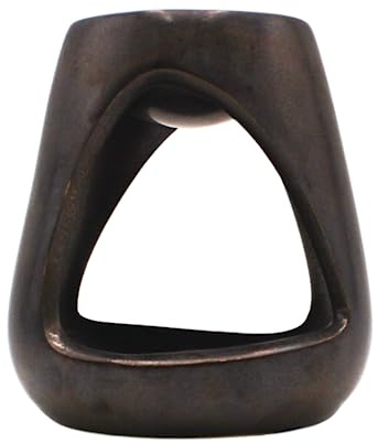 Dekohelden24 Aroma lámpara aromática de cerámica, Simple y Elegante, tamaño: H/Ø Aprox. 10 x 9 cm, Gris Antracita, 10 cm