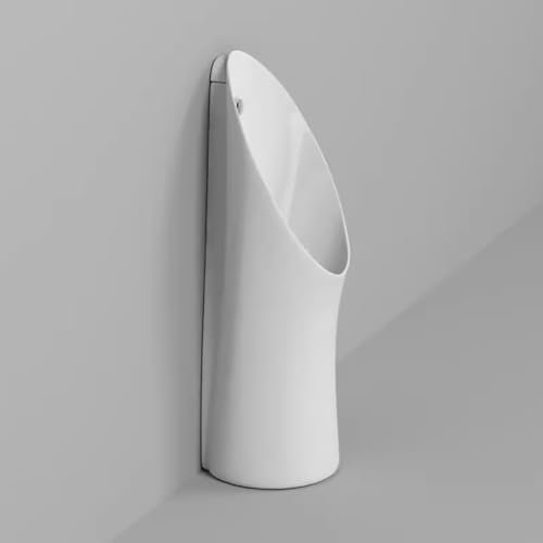 MegLob Bodenstehende Urina, Integrierter Sensor Flush Kommerzielle Männliche Urinal, Keramikauto-Sensing-Urinal-Herren-Toilette, Kommerzielles Auswaschurinal Mit Sensor,Weiß