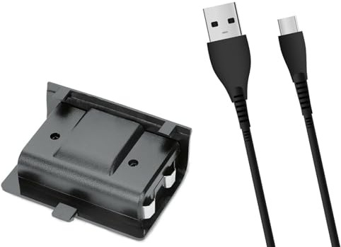 Mr. Gadget's Solutions Rechargeable Play & Charge battery Kit For Xbox One - Battery Pack For XBOX One With Type C Connectors & Cable-Black