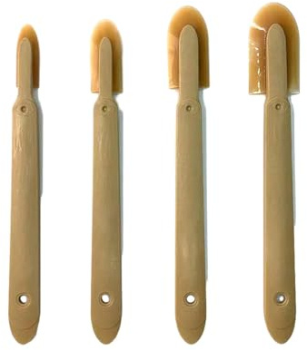 Juego de 4 espátulas de calafateo – punta de calafateo de lechada, herramientas aplicadoras de calafateo | Kit de herramientas de suelo de calafateo de cocina, juego de calafateo de ventanas,