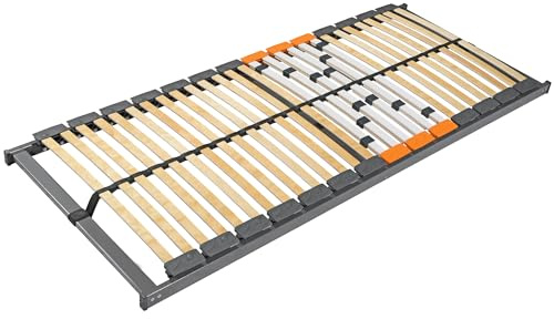WOODRAM Lattenrost Comfort-Frame 80x200cm für Bett I Hochwertiger Bettgestell 28 Gebogene Birken I Lattenroste Holzlatten Bestimmt für Feder- sowie Schaummatratzen I Gepolsterte Gummigriffe