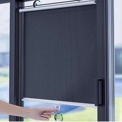 Verdunkelungsrollo Ohne Bohren Verdunkelungsrollo Mit Saugnapf Einziehbarer Balkon Rollläden Thermorollo Für Sichtschutz Und Sonnenschutz, Verdunkelung Rollos Für Fenster,Personifizieren