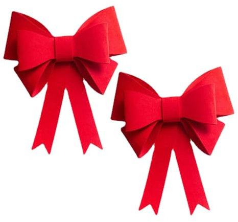 Beavorty 2st Vorhangbogen Vorhangschnalle Gardinen-Raffhalter Fliege Für Hochzeit Großer Autobogen Weihnachtsbaumspitze Schleife Raffhalter Drapieren Weihnachtsbaumschleifen Gefühlt Rot