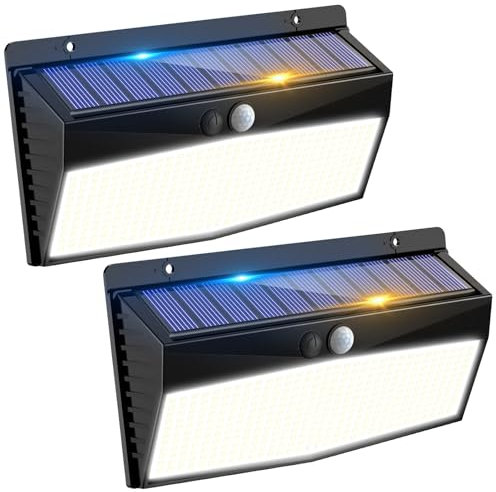 Peasur Solar Lights Outdoor Garden, 368LED Super Bright Solar Security Lights Outdoor Motion Sensor with 3 Modes, Outdoor Lights Waterproof IP65 for Front Door, Yard, Garage(2 Pack)