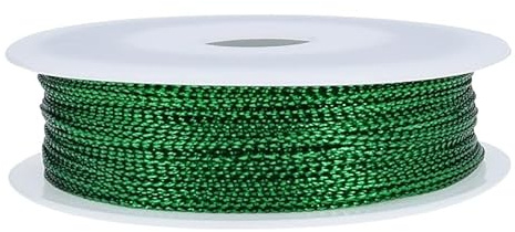 Rockreyoa 1mm Kordel Farbiges Seil Kordelband Geflochtenes Handseil Anhänger-Seil Perlen-Seil Zierkordel Kordelschnur Bastelschnur Verpackungsseil Etikettenseil Nicht Elastisch Kordelband Grün 100m