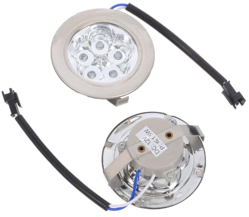 Veemoon Bombillas LED Redondas para Campana Extractora Dc12v, 2 Piezas | Luz Fría, Repuesto para Cocina y Cocción, Vidrio y Abs, Plata, Reemplazo Fácil
