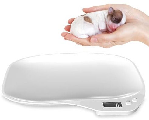 Digitale Haustierwaage für kleine Tiere: WIYETY Kleine Tierwaage Futterwaage Babywaage LCD Digitale Katzenwaage mit 4 Wiegemodi (kg/oz/lb/ml) für Kätzchen Welpen Hamster kleine Vögel (15KG)