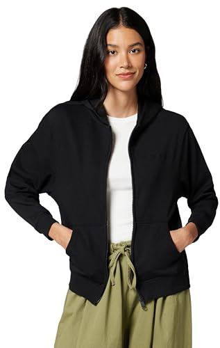 Tommy Hilfiger Damen Hoodie mit Reißverschluss Full Zip mit Kapuze, Schwarz (Black), XL