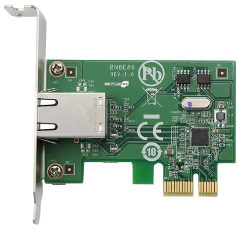 SIMPLETEK - Carte réseau 00FC879 LAN Adaptateur PCIe 10/100/1000 Low Profile SFF Compatible avec Lenovo P310 P320 P330 M75S (reconditionné)