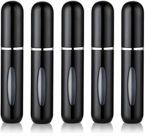 OUMOR 5PCS Cologne Travel Bottle, Perfume Travel Refillable, Perfume Atomizer, Mini Spray Bottle and Small Cologne Sprayer for Daily Use
