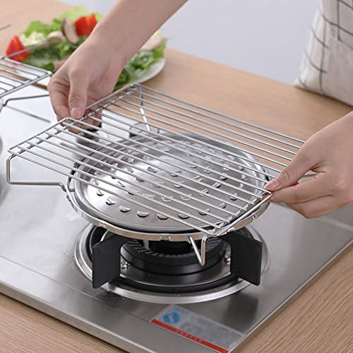 Fornello a gas portatile in acciaio inox barbecue grill per cucinare a casa Stufa a cassetta compatta e durevole con cestello per arrosto