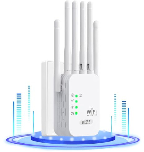 2026 Repetidor WiFi Más Vendido,WiFi Extender,Amplificador Señal WiFi Potente,6 Antenas Y 2 Puertos LAN,Extensor WiFi para El Hogar Y La Oficina, Fácil De Instalar