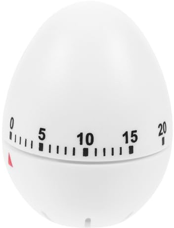 Ipetboom Minuteur ABS Blanc Manuelle Cuisine D'œuf Mécanique Rotation Rappel en Métal Cuisson pour Gâteaux et Pancakes