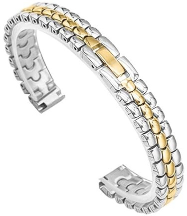 Rostfritt stålarmband Metallarmband Damarmband Kedja Universa 6mm 8mm 10mm 12mm 14mm 16mm(Silver and gold,10mm)