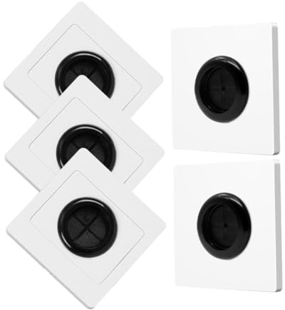 BUGUUYO 5 piezas Kit de Placas de Pared con Orificio y Goma para Gestión de Cables Cubierta Pasacables para Enchufes Instalación Fácil y Protección de Cables Interiores