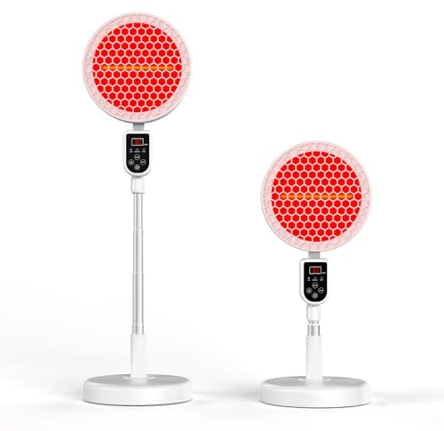 Relhafethy Rotlichtlampe, 220W Hochleistungs-Infrarotlampe, Kippschutz mit 10-90 Minuten Timer, Einstellbarer Winkel, 3 Leistungsstufen für Den Heimgebrauch