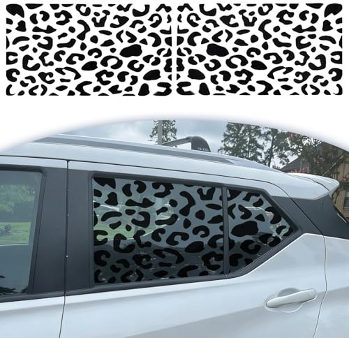 Blueshyhall 2 Stück Auto Aufkleber mit Leopard Muster, 74 x 43 cm Tier Aufkleber Autoaufkleber Groß Karosserie Tuning Sticker Seiten, Vinyl Abziehbild Selbstklebend für Auto Motorrad (Schwarz Matt)