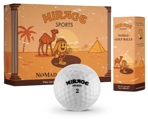Mirage Sports - Nomad | Distanz Golfball | 2-Schicht | 332 Dimple | Premium Surlyn Hülle | Budget Golfball | Premium Qualität | Fehler Verzeihend