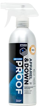 STORM Air-Cure Apparel & Down Proofer Spray 500ml | Spray-on Waterproofing Solution To Restore Water Repellent Properties to Technical Waterproof Clothing & Down-filled Items | No need to add heat